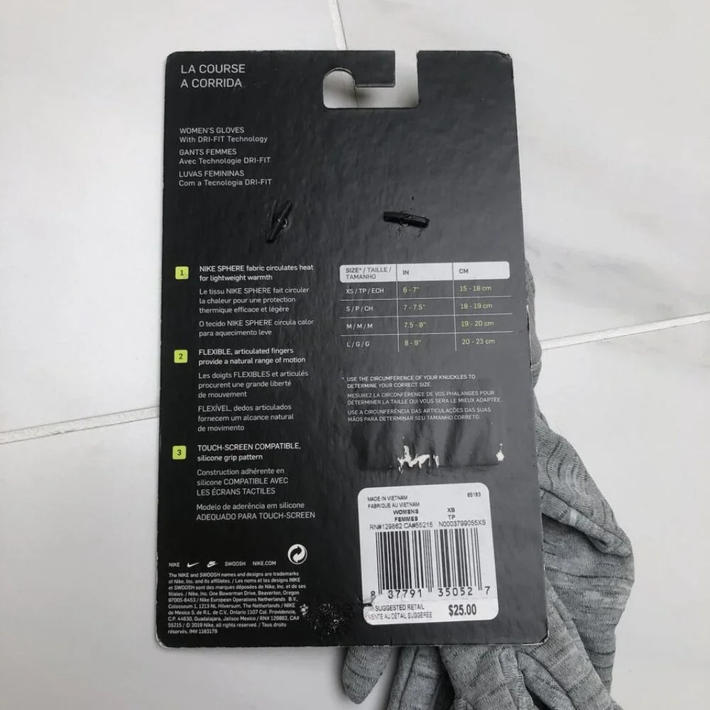 Nike Women's Sphere Gloves 2.0 DRI-FIT Technology 129862 Multi Size